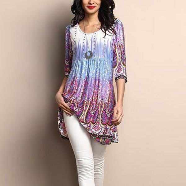 women blouses long sleeve tunic floral printed o neck pullover blouse autumn spring ruffled casual soft shirt plus size 5xl, White
women blouses long sleeve tunic floral printed o neck pullover blouse autumn spring ruffled casual soft shirt plus size 5xl, White