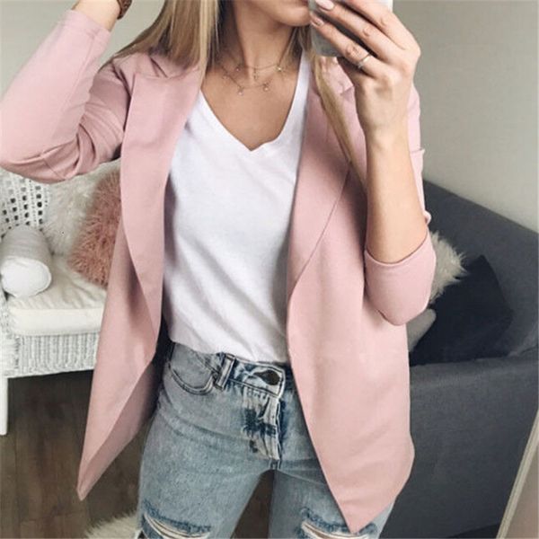 clothes women blazer long sleeve jackets womens business blazers solid coats formal work wear blazer mujer, White;black
clothes women blazer long sleeve jackets womens business blazers solid coats formal work wear blazer mujer, White;black