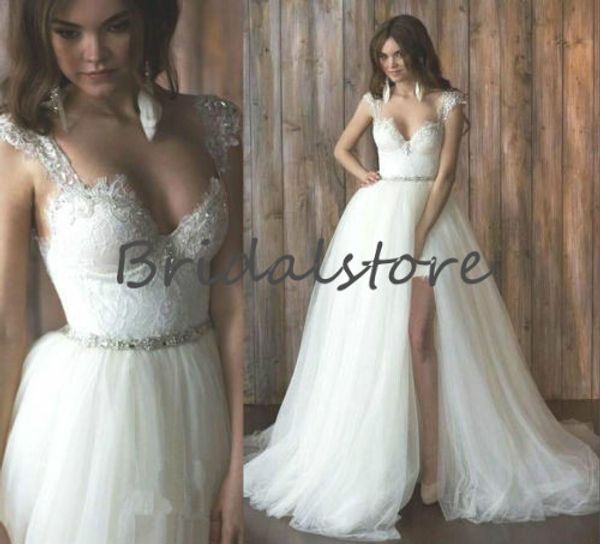 fashion white short beach wedding dresses with remove skirts cap sleeves crystal sash backless bohemian country bridal gowns vintage 2019
fashion white short beach wedding dresses with remove skirts cap sleeves crystal sash backless bohemian country bridal gowns vintage 2019