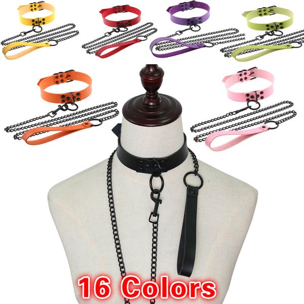 darkness style necklace metal chain choker punk pu leather collar flirting role play neck belt exotic bondage leash, Silver
darkness style necklace metal chain choker punk pu leather collar flirting role play neck belt exotic bondage leash, Silver