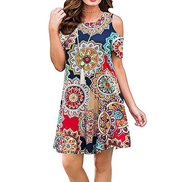 teeuiear women's vintage off cold shoulder tunic short sleeve floral print casual midi t shirt loose swing dress pocket, Black;gray
teeuiear women's vintage off cold shoulder tunic short sleeve floral print casual midi t shirt loose swing dress pocket, Black;gray