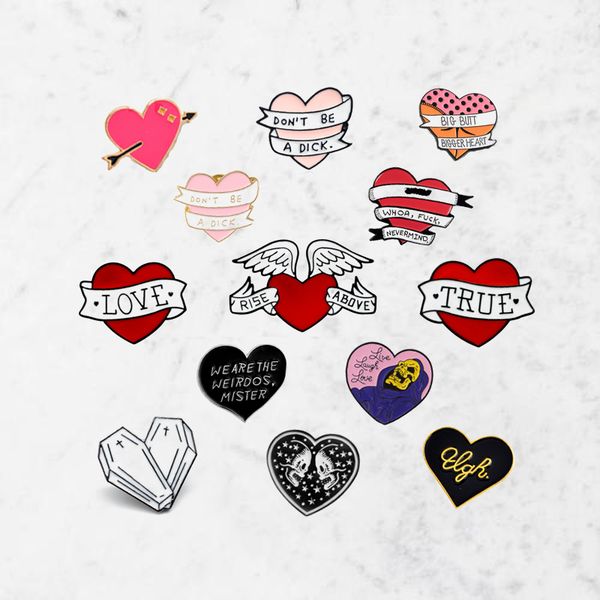 mingqi creative personality alloy enamel heart shape brooch couple love badge denim collar pin fashion women jewelry accessories, Gray
mingqi creative personality alloy enamel heart shape brooch couple love badge denim collar pin fashion women jewelry accessories, Gray