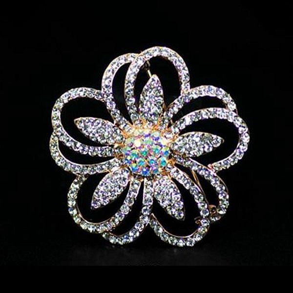 rose gold plated clear rhinestone crystal diamantes flower party brooch pins, Gray
rose gold plated clear rhinestone crystal diamantes flower party brooch pins, Gray