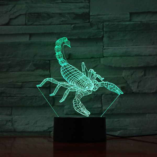3d-1244 scorpion led acrylic night light with 7 colors touch remote control illusion change home decoration lights 
3d-1244 scorpion led acrylic night light with 7 colors touch remote control illusion change home decoration lights
