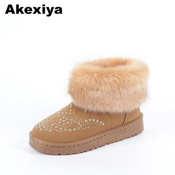 akexiya classic women winter boots suede ankle drilling snow boots female warm fur plush insole botas mujer, Black
akexiya classic women winter boots suede ankle drilling snow boots female warm fur plush insole botas mujer, Black
