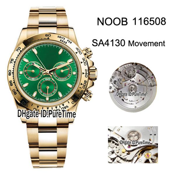 n v3 904l steel cal.4130 sa4130 automatic chronograph mens watch green dial 18k yellow gold bracelet super edieiton 116508 puretime nb2, Slivery;brown
n v3 904l steel cal.4130 sa4130 automatic chronograph mens watch green dial 18k yellow gold bracelet super edieiton 116508 puretime nb2, Slivery;brown