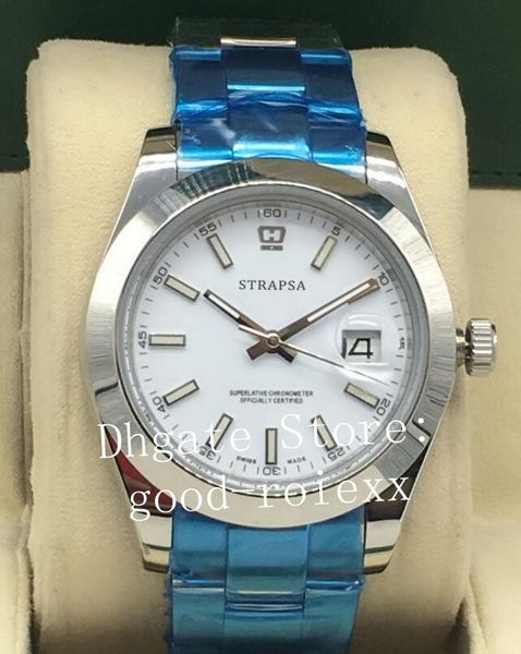 41mm mens watches asia mechanical 2813 white dial date men smooth bezel 126334 116334 dive 116300 126300 watch perpetual wristwatches box, Slivery;brown
41mm mens watches asia mechanical 2813 white dial date men smooth bezel 126334 116334 dive 116300 126300 watch perpetual wristwatches box, Slivery;brown