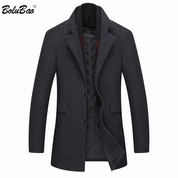 men's wool & blends bolubao brand men winter coat fashion solid color thick woolen pea male trench casual overcoat, Black
men's wool & blends bolubao brand men winter coat fashion solid color thick woolen pea male trench casual overcoat, Black