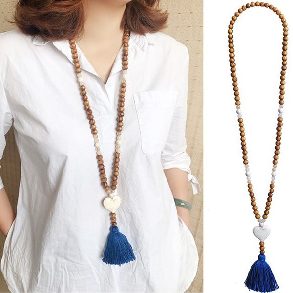5 color tassel necklace wood bead stone star heart pendant necklace bohemian jewelry 1pc, Silver
5 color tassel necklace wood bead stone star heart pendant necklace bohemian jewelry 1pc, Silver