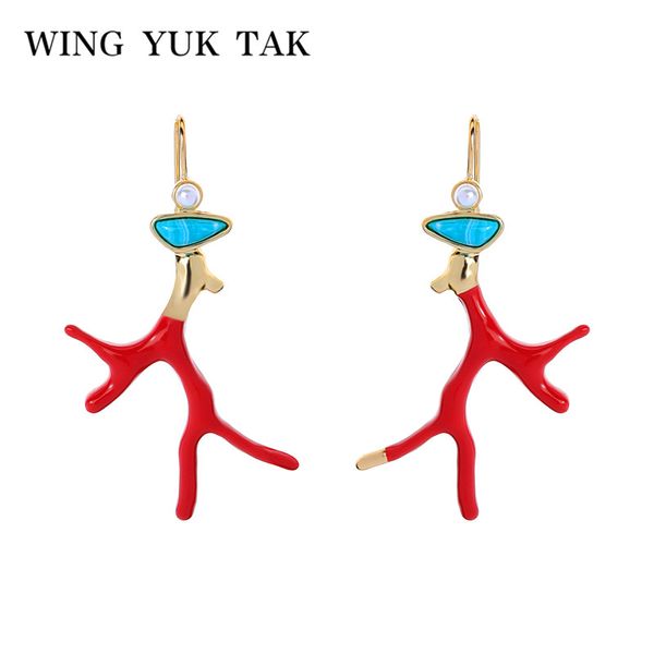 red enamel coral resin drop dangle earring for women trendy irregualr branch earrings korean jewelry, Silver
red enamel coral resin drop dangle earring for women trendy irregualr branch earrings korean jewelry, Silver