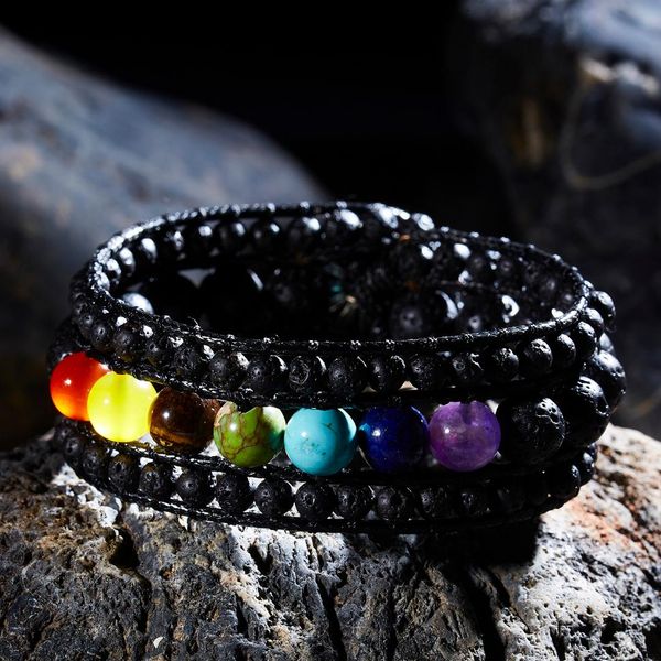 7 chakra adjustable bracelet volcanic stone frosted natural stone multilayer bracelet for women men fashion jewelry, Golden;silver
7 chakra adjustable bracelet volcanic stone frosted natural stone multilayer bracelet for women men fashion jewelry, Golden;silver