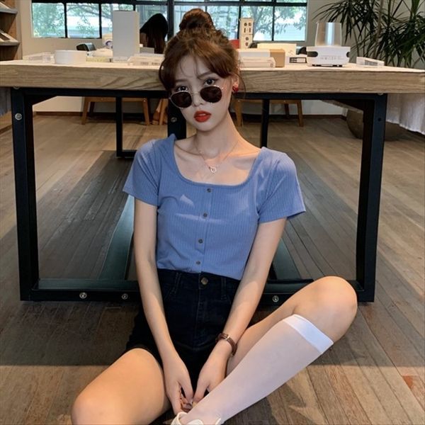 2020ins square collar short-sleeved t-shirt female solid color versatile slim short jacket 2020ins square collar short-sleeved t-shirt femal, White
2020ins square collar short-sleeved t-shirt female solid color versatile slim short jacket 2020ins square collar short-sleeved t-shirt femal, White