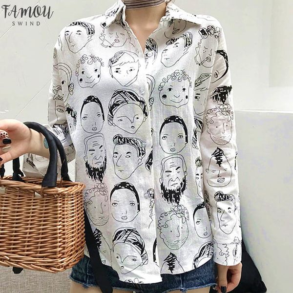 women black and white figure print single breasted blouse casual long sleeve shirt women cotton cartoon character
women black and white figure print single breasted blouse casual long sleeve shirt women cotton cartoon character