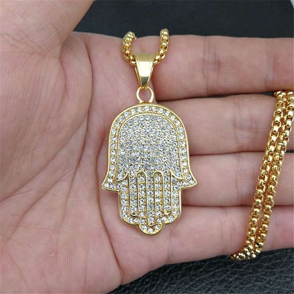 hip hop iced out paved rhinestone hand of fatima necklaces pendants for women/men jewelry with chain 20" 22" 25" 27, Silver
hip hop iced out paved rhinestone hand of fatima necklaces pendants for women/men jewelry with chain 20" 22" 25" 27, Silver