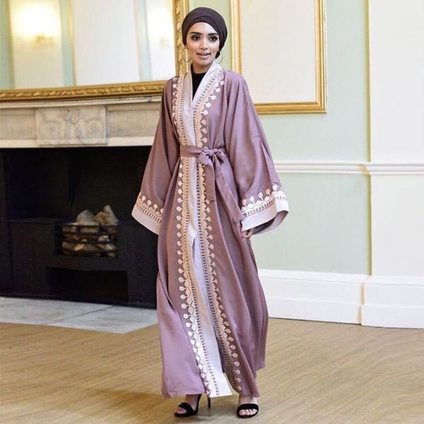 dubai middle east embroidered cardigan women's robe arab kimono muslim belt ramadan skirt islamic turkey large size robe abaya, Red
dubai middle east embroidered cardigan women's robe arab kimono muslim belt ramadan skirt islamic turkey large size robe abaya, Red