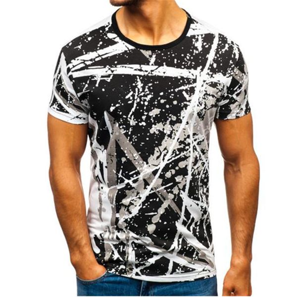 2019 new european and american men's fashion casual short-sleeved t-shirt sports and fitness male camouflage, White;black
2019 new european and american men's fashion casual short-sleeved t-shirt sports and fitness male camouflage, White;black