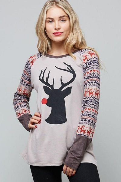 christmas women designer tshirts fashion autumn elk printed long sleeve crew neck loose christmas women clothing, White
christmas women designer tshirts fashion autumn elk printed long sleeve crew neck loose christmas women clothing, White