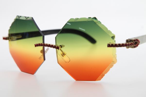 wholesale 4189706 rimless black mix white buffalo horn sunglasses diamond red stone sunglasses carved green red lens designer glasses, White;black
wholesale 4189706 rimless black mix white buffalo horn sunglasses diamond red stone sunglasses carved green red lens designer glasses, White;black