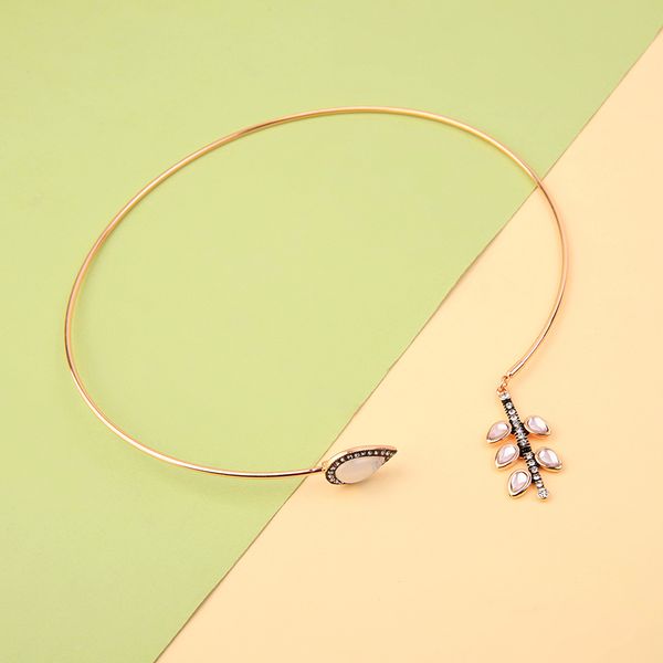vintage fashion jewelry rose gold color simple torques necklace for women charm leaf pendant necklace collar accessories in box, Silver
vintage fashion jewelry rose gold color simple torques necklace for women charm leaf pendant necklace collar accessories in box, Silver