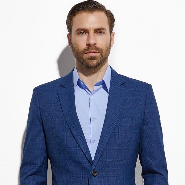 men's suits & blazers custom suit dark blue plaid tailor made men fashion slim fit glen two-piece casual costume homme, White;black
men's suits & blazers custom suit dark blue plaid tailor made men fashion slim fit glen two-piece casual costume homme, White;black