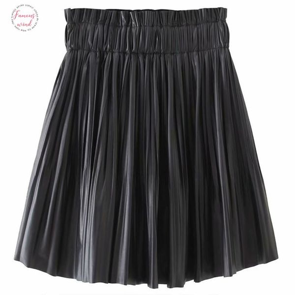 2020 womens new elastic waist leather pu skirt pleated skirts womens clothes faldas mujer drop shipping, Black
2020 womens new elastic waist leather pu skirt pleated skirts womens clothes faldas mujer drop shipping, Black