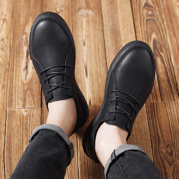 comfortable casual leather shoes men lace-up soft cowhide breathable brush shoes toe fashion tide leather male size 47, Black
comfortable casual leather shoes men lace-up soft cowhide breathable brush shoes toe fashion tide leather male size 47, Black