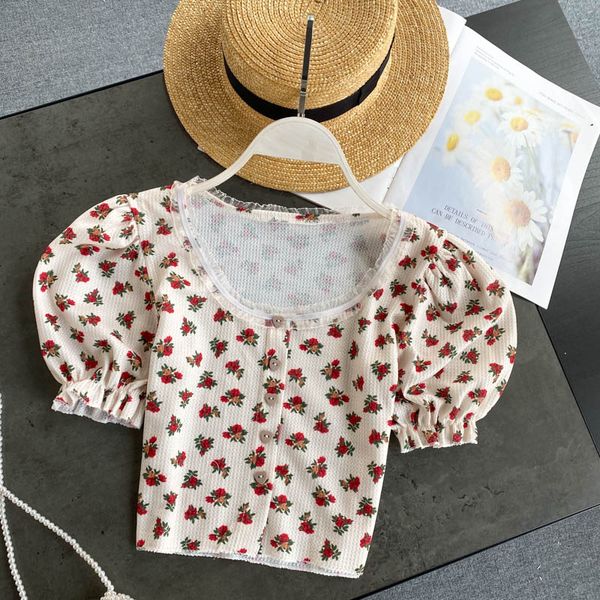 2020 summer korea fashion women casual sweet short print o-neck puff sleeve blouse and h742, White
2020 summer korea fashion women casual sweet short print o-neck puff sleeve blouse and h742, White