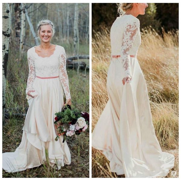 lace long sleeves 2021 modest a-line wedding dresses satin long customized plus size bridal gowns vestidos de marriage retro, White
lace long sleeves 2021 modest a-line wedding dresses satin long customized plus size bridal gowns vestidos de marriage retro, White