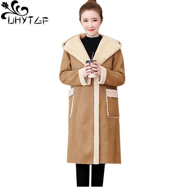 uhytgf quality deerskin autumn winter coat womens lambswool plus velvet thicken hooded parker female casual plus size jacket 562, Black
uhytgf quality deerskin autumn winter coat womens lambswool plus velvet thicken hooded parker female casual plus size jacket 562, Black