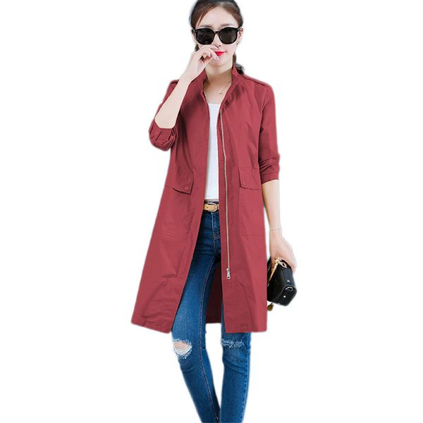 spring autumn women jacket 2019 new korean loose mid-long thin windbreaker long-sleeved wild casual coat cardigan female vs495, Tan;black
spring autumn women jacket 2019 new korean loose mid-long thin windbreaker long-sleeved wild casual coat cardigan female vs495, Tan;black