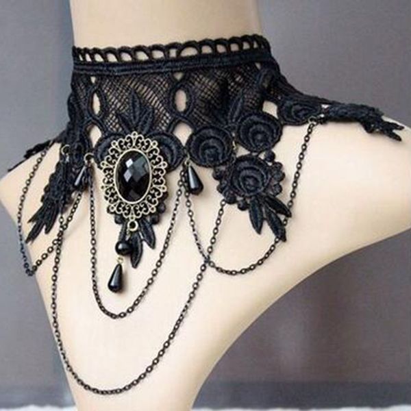 queen black jewel wide neck ornament black lace necklace religious cool gown false collar ornament accessories, Golden;silver
queen black jewel wide neck ornament black lace necklace religious cool gown false collar ornament accessories, Golden;silver