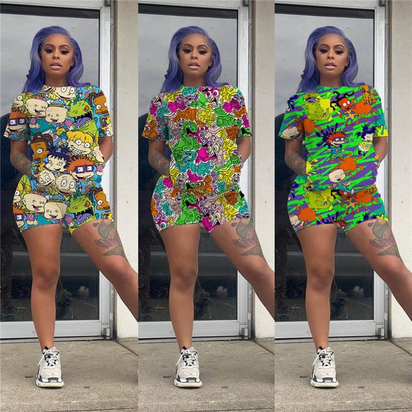 cartoon print shorts tracksuit summer women two piece set short sleeve t-shirt t shirt + shorts outfits fashion streetwear sports suit 3xl, White
cartoon print shorts tracksuit summer women two piece set short sleeve t-shirt t shirt + shorts outfits fashion streetwear sports suit 3xl, White