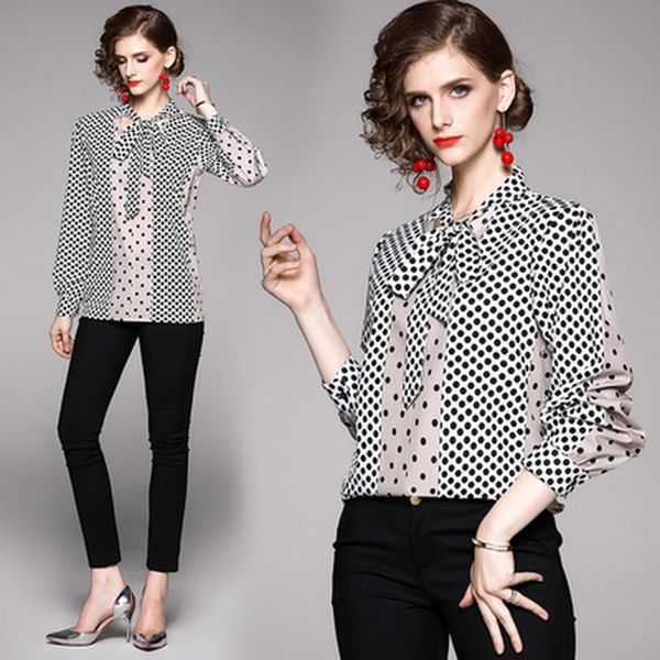 women's blouses & shirts designer runway shirt women loose plus size casual vintage blouse polka dot printed long sleeve bow elegant, White
women's blouses & shirts designer runway shirt women loose plus size casual vintage blouse polka dot printed long sleeve bow elegant, White