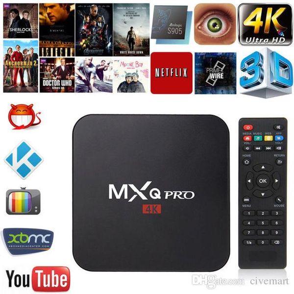 

1 ШТ. MXQ Pro 4 К Android 7.1 TV Box Amlogic S905w 1 ГБ 8 ГБ Quad Core Потоковый Медиа-плеер с поддержкой 3D IPT