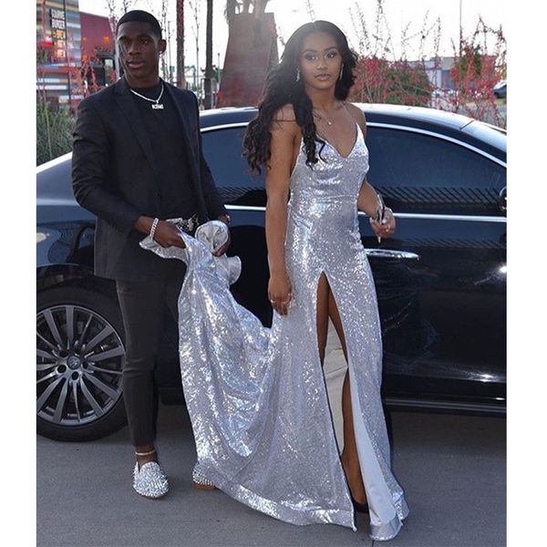 backless a-line prom dresses sweetheart sliver sequins shiny black girls prom gown with leg slit graduation wear evening vestidos, Black;red
backless a-line prom dresses sweetheart sliver sequins shiny black girls prom gown with leg slit graduation wear evening vestidos, Black;red