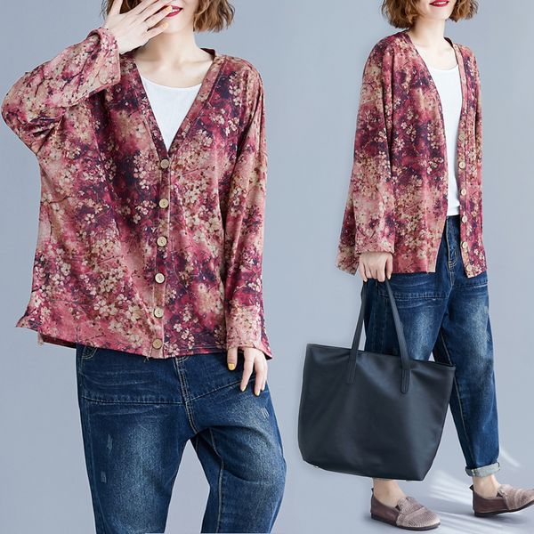 brand womens jacket 2019 autumn plus size coat korean style casual vintage print loose long sleeve patchwork lady cardigan, Black;brown
brand womens jacket 2019 autumn plus size coat korean style casual vintage print loose long sleeve patchwork lady cardigan, Black;brown