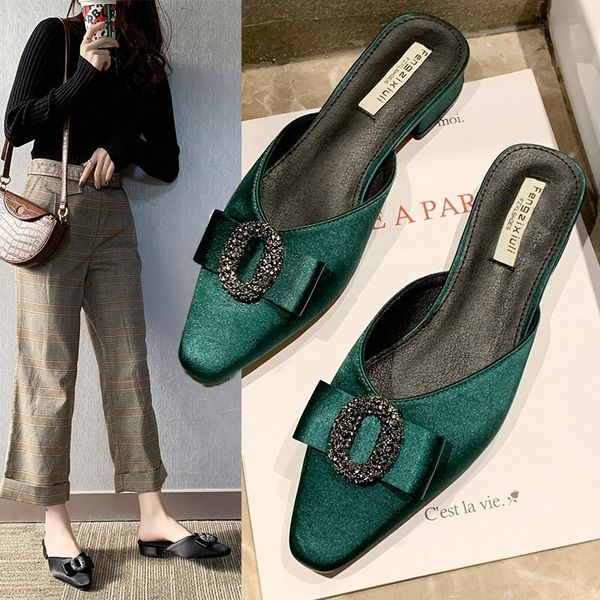 fashion women mules slippers low heel sandals summer slip on slides butterfly loafers flip flops shoes outdoor slipper, Black
fashion women mules slippers low heel sandals summer slip on slides butterfly loafers flip flops shoes outdoor slipper, Black