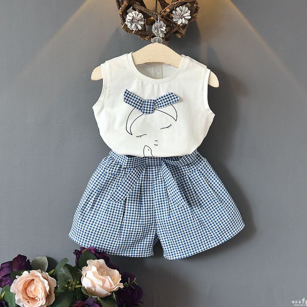 sleeveless kids suits for girls 2019 new summer casual girls clothes white vest plaid shorts cotton children clothing set
sleeveless kids suits for girls 2019 new summer casual girls clothes white vest plaid shorts cotton children clothing set