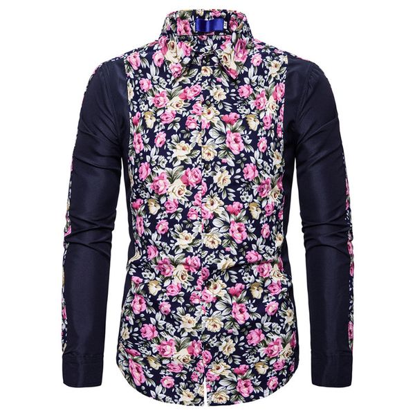 wholesale-fashion patchwork floral shirt men 2019 autumn new slim fit long social shirt mens casual button down dress shirts chemise homme, White;black
wholesale-fashion patchwork floral shirt men 2019 autumn new slim fit long social shirt mens casual button down dress shirts chemise homme, White;black
