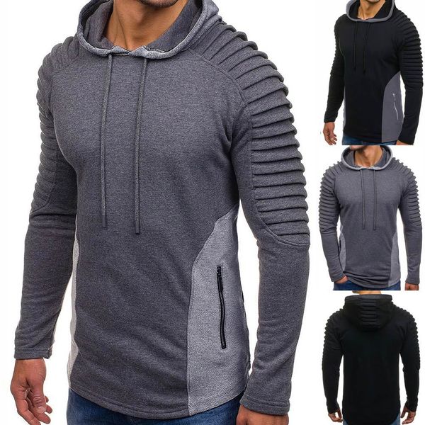 2019 new men's hooded slim solid color long-sleeved striped fold raglan sleeve style hoodies men sweatershirt, Black
2019 new men's hooded slim solid color long-sleeved striped fold raglan sleeve style hoodies men sweatershirt, Black