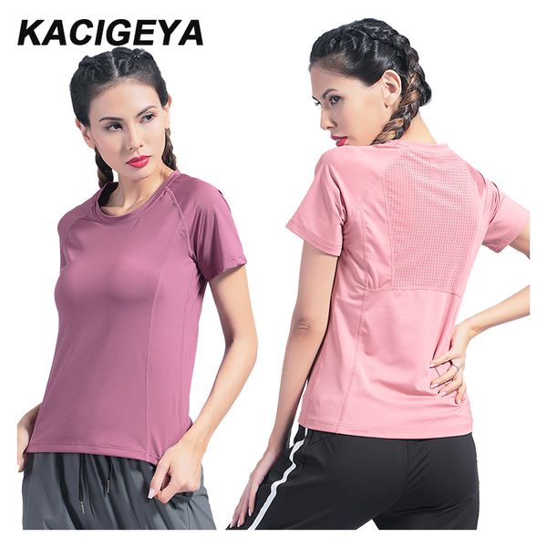 women yoga workout gym sport t shirts fitness mesh short sleeve running quick dry tee woman jersey 2019, White;red
women yoga workout gym sport t shirts fitness mesh short sleeve running quick dry tee woman jersey 2019, White;red