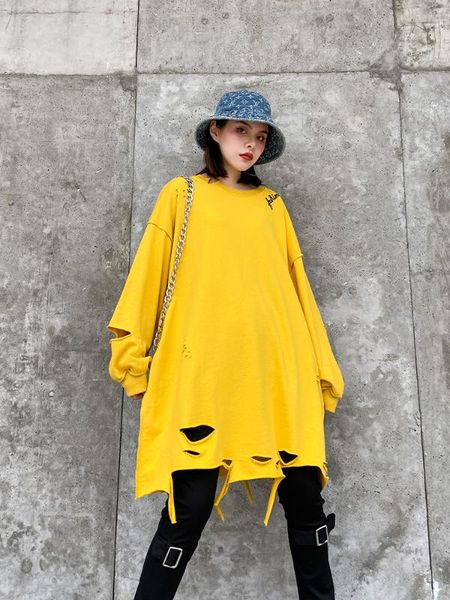 solid color simple sweatshirt female 2020 spring tide ins thin section large size long section long sleeve loose hole sweatshirt, Black
solid color simple sweatshirt female 2020 spring tide ins thin section large size long section long sleeve loose hole sweatshirt, Black