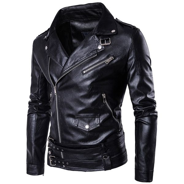 punk men pu black leather jacket motorcycle fashion mens slim fit leather biker jacket coat
punk men pu black leather jacket motorcycle fashion mens slim fit leather biker jacket coat