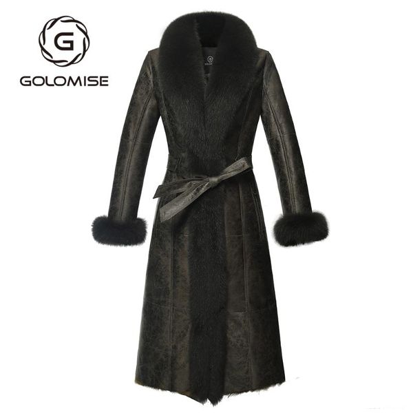 women's fur & faux golomise women double-faced shearling coat jacket large genuine collar with real natural tuscany wool lining, Black
women's fur & faux golomise women double-faced shearling coat jacket large genuine collar with real natural tuscany wool lining, Black