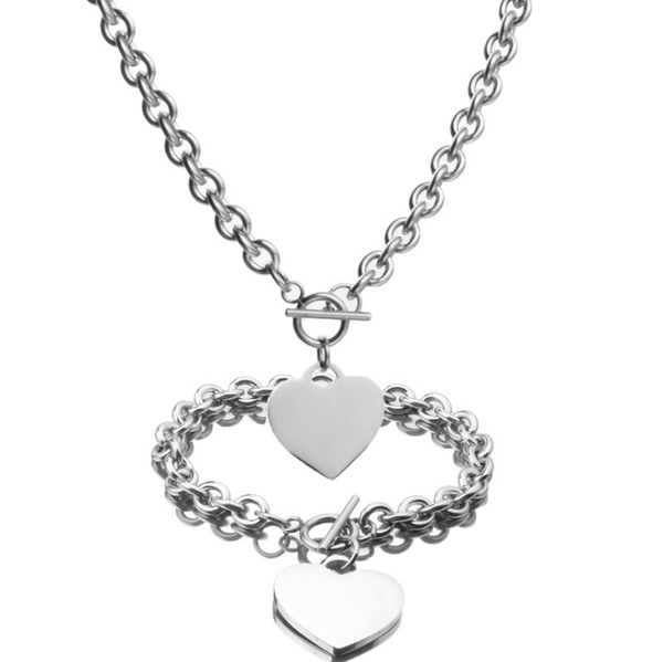 jewelry set, fashion jewelry set link chain love heart honey bracelet necklace beauty women djxyx, Black
jewelry set, fashion jewelry set link chain love heart honey bracelet necklace beauty women djxyx, Black