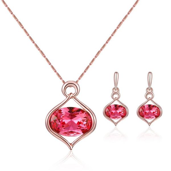european and american fashion simple oval crystal alloy woman necklace set, Silver
european and american fashion simple oval crystal alloy woman necklace set, Silver