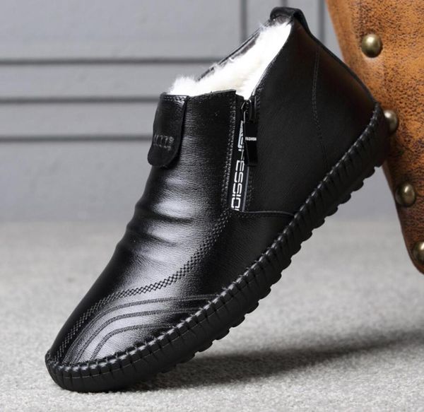 winter genuine leather waterproof men snow boots men soft bottom wool casual leather shoe handmade hombre warm ankle cotton boot, Black
winter genuine leather waterproof men snow boots men soft bottom wool casual leather shoe handmade hombre warm ankle cotton boot, Black