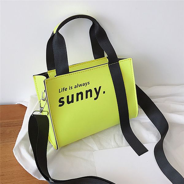 women's neon green shoulder bag fahion lift is always sunny letter print fluorescence color crodd-body bag tote handbag #40
women's neon green shoulder bag fahion lift is always sunny letter print fluorescence color crodd-body bag tote handbag #40