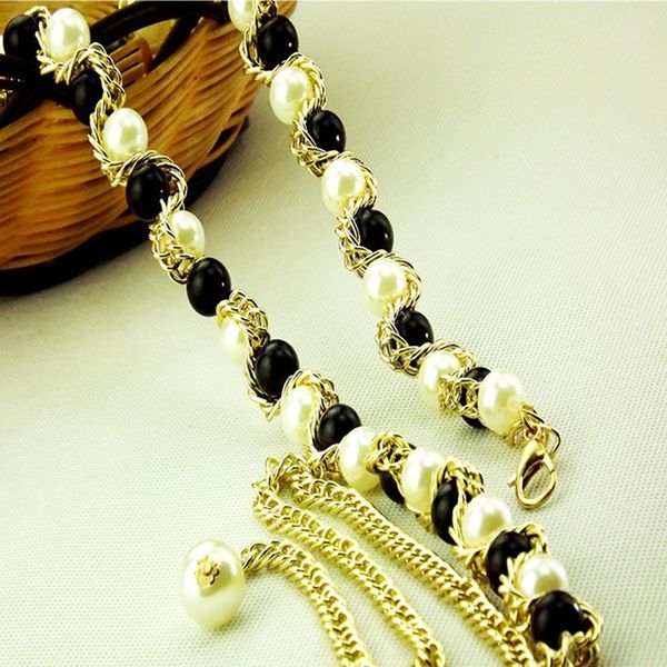 chain lengthened slim waist versatile string beads beaded big pearl woven belt big pearl female button beads thin waist chain female, Black;brown
chain lengthened slim waist versatile string beads beaded big pearl woven belt big pearl female button beads thin waist chain female, Black;brown