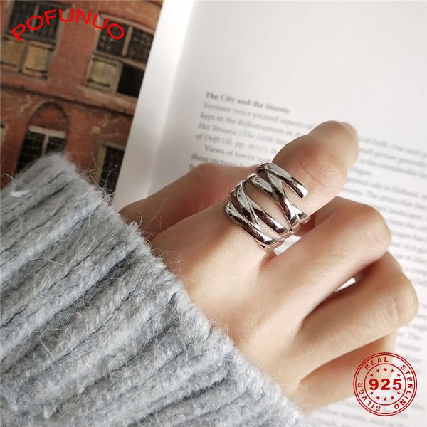 pofunuo 925 sterling silver personalized women jewelry chic rings girls irregular geometric weaving multi-layered rings, Golden;silver
pofunuo 925 sterling silver personalized women jewelry chic rings girls irregular geometric weaving multi-layered rings, Golden;silver
